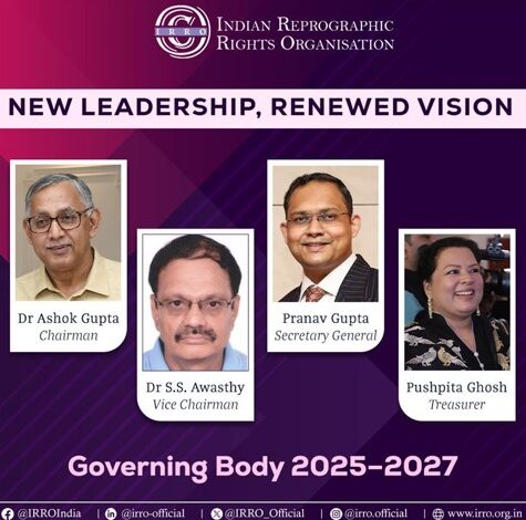 Indian Reprographic Rights Organisation (IRRO) Elects New Governing Body at Annual General Meeting 2025